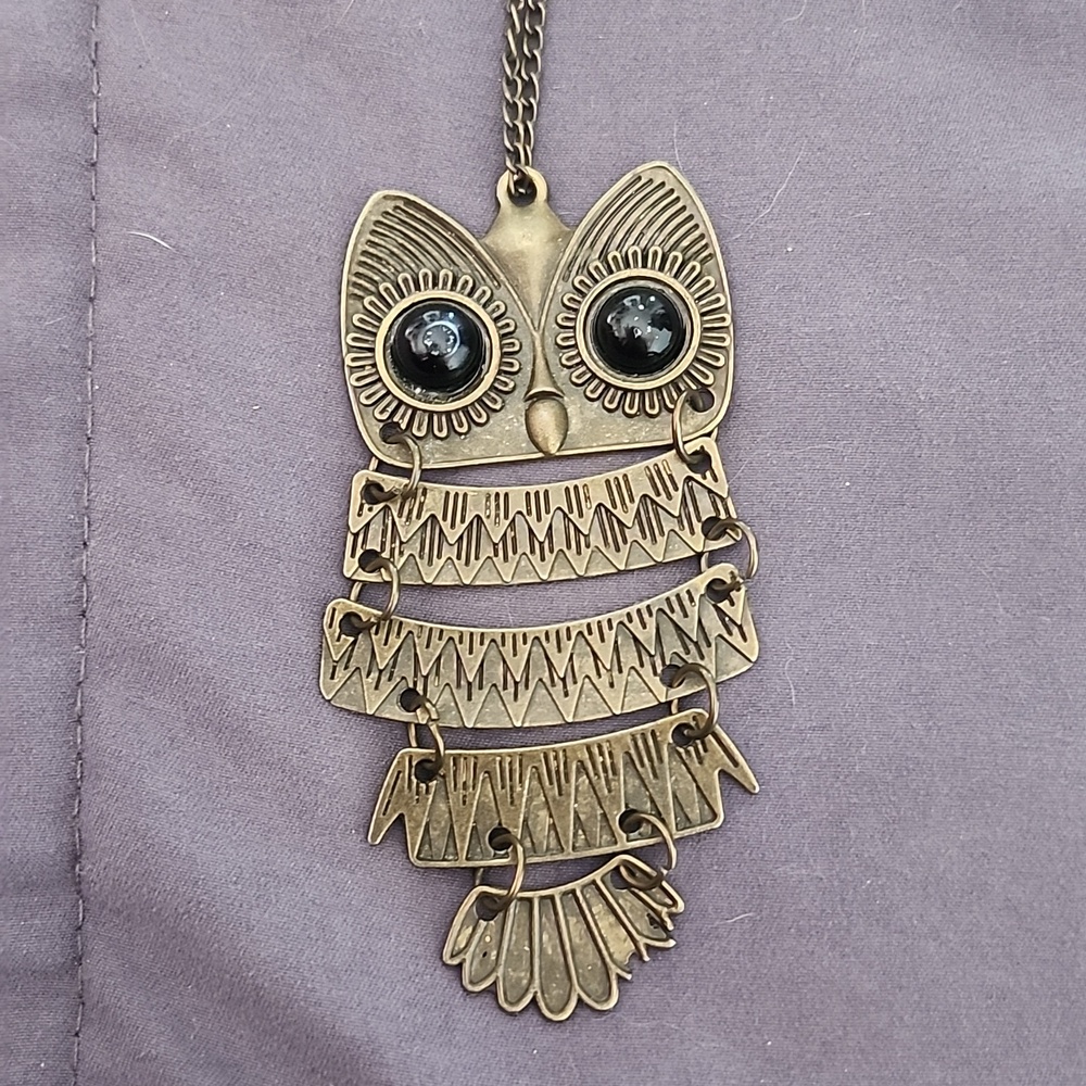 Brass Owl Pendant Necklace (Free With Any Order!)
